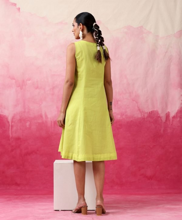 Applique Dress Lime