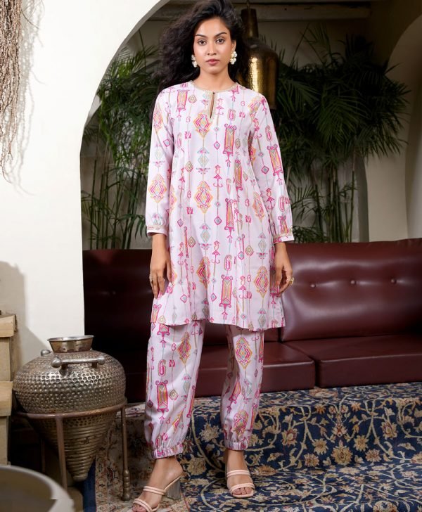 Side Gather Co-Ord Rose