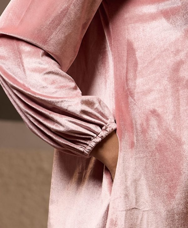 Loose Fit Velvet Dress - Nude Pink