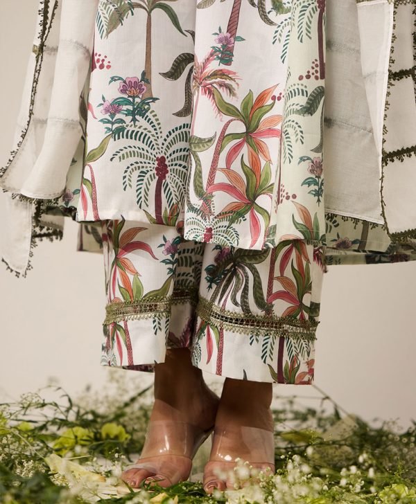Panelled Palm Suit Set - Set of 3- Mist Flora