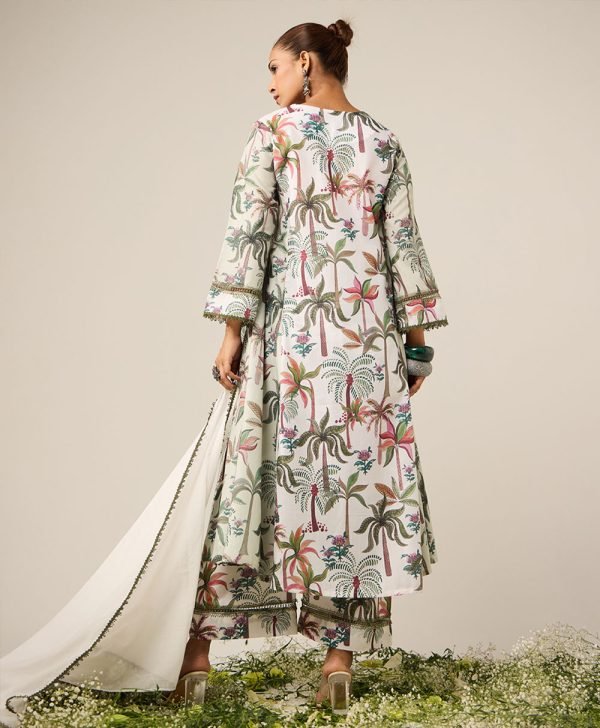 Panelled Palm Suit Set - Set of 3- Mist Flora