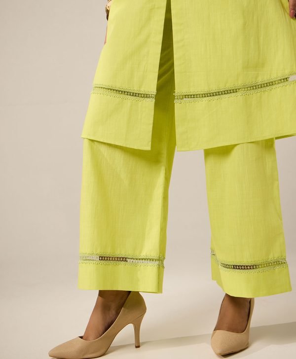 Lime green embroided set - Mist Flora