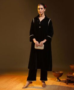 Black Velvet Shirt Kurta Set