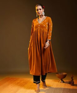 Mustard Alia Cut Suit Set