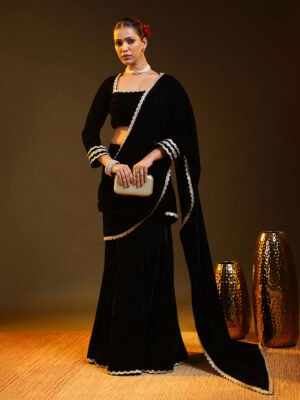 Timeless Black Saree with Subtle Border Detailing