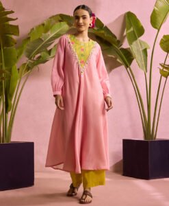 Gulabi noor kurta set