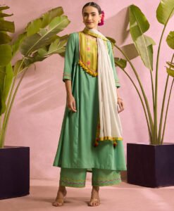 Emerald Grace Embroidered Kurta Set