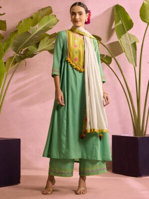 Emerald Grace Embroidered Kurta Set