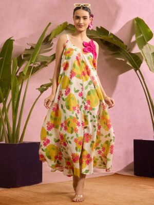 Sunshine Bloom Printed Maxi Dress