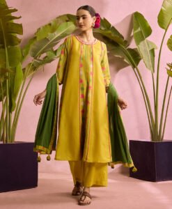 Mustard Blossom Kurta Set with Dupatta
