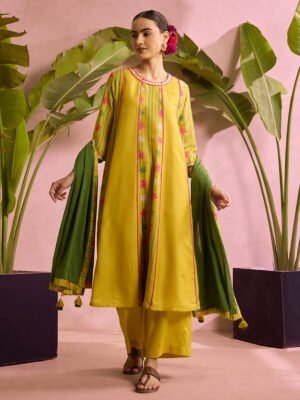 Mustard Blossom Kurta Set with Dupatta