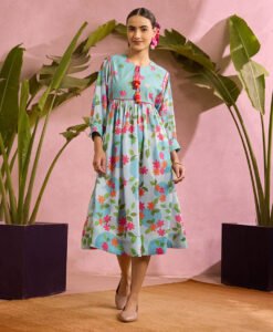 Floral Breeze Tassel Midi Dress